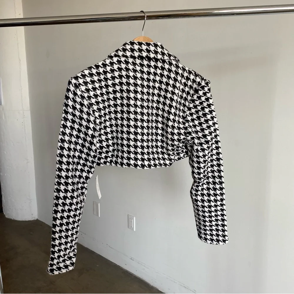 $207 NWT Black For Love & Lemons “Bonnie” Cropped Blazer Sz S Small - Picture 8 of 10